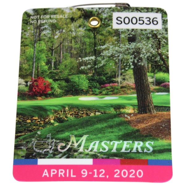 2020 Masters Tournament SERIES Badge #S00536 - Dustin Johnson Winner