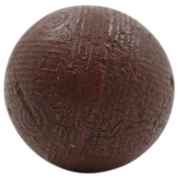 c.1870 Gutty Ball with Intricate & Unique Circle Designs & Mold Mark