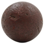 c.1870 Gutty Ball with Intricate & Unique Circle Designs & Mold Mark