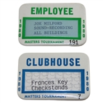 1980 Masters Tournament Employee & Clubhouse Badges - Seve Ballesteros Winner