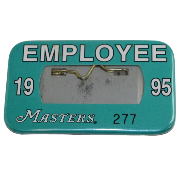 1995 Masters Tournament Employee Badge #277 - Tiger Woods First Masters Appearance