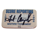 Fred Couples Signed 1992 Masters Tournament Score Reporting Badge #46 JSA ALOA