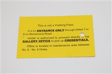 1997 Augusta National Golf Club Masters Tournament Gallery Guard Pass - Unique