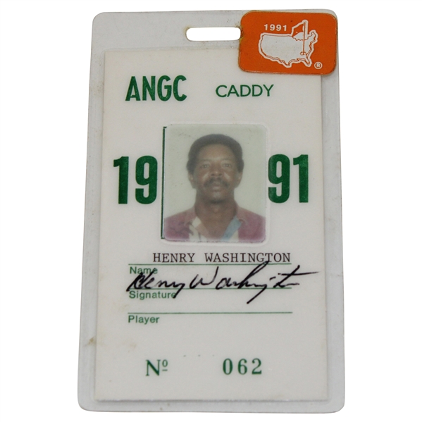 1991 Masters Caddy Credentials ID #62 for Billy Casper (Henry Washington)