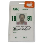1991 Masters Caddy Credentials ID #62 for Billy Casper (Henry Washington)