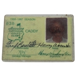 1986-1987 Augusta National Golf Club Caddy Credentials ID #30 - Henry Washington
