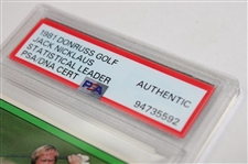 Jack Nicklaus Signed 1981 Donruss Golf Statistical Leader Card PSA/DNA Authentic