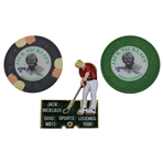 Jack Nicklaus Ohio Sports Legends Pin w/Two (2) Jack Nicklaus $2.50 Casino Chips