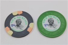 Jack Nicklaus Ohio Sports Legends Pin w/Two (2) Jack Nicklaus $2.50 Casino Chips