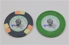 Jack Nicklaus Ohio Sports Legends Pin w/Two (2) Jack Nicklaus $2.50 Casino Chips