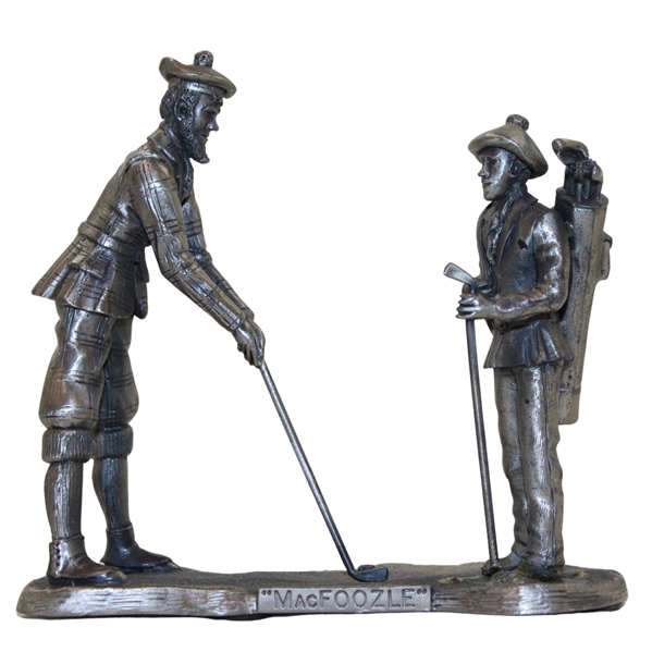 Pewter Golfer & Caddie "MacFoozle" Statue - 1990 On the Links Collection