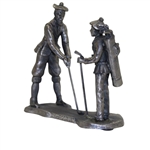 Pewter Golfer & Caddie MacFoozle Statue - 1990 On the Links Collection
