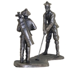Pewter Golfer & Caddie MacFoozle Statue - 1990 On the Links Collection