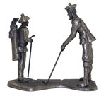 Pewter Golfer & Caddie MacFoozle Statue - 1990 On the Links Collection