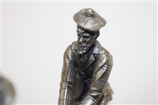 Pewter Golfer & Caddie MacFoozle Statue - 1990 On the Links Collection