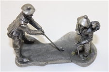 Pewter Golfer & Caddie MacFoozle Statue - 1990 On the Links Collection