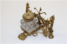 Ornate Classic Designed Victorian Inkwell - Unmarked