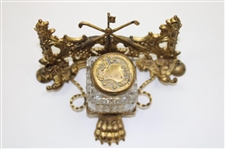 Ornate Classic Designed Victorian Inkwell - Unmarked