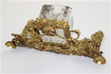 Ornate Classic Designed Victorian Inkwell - Unmarked