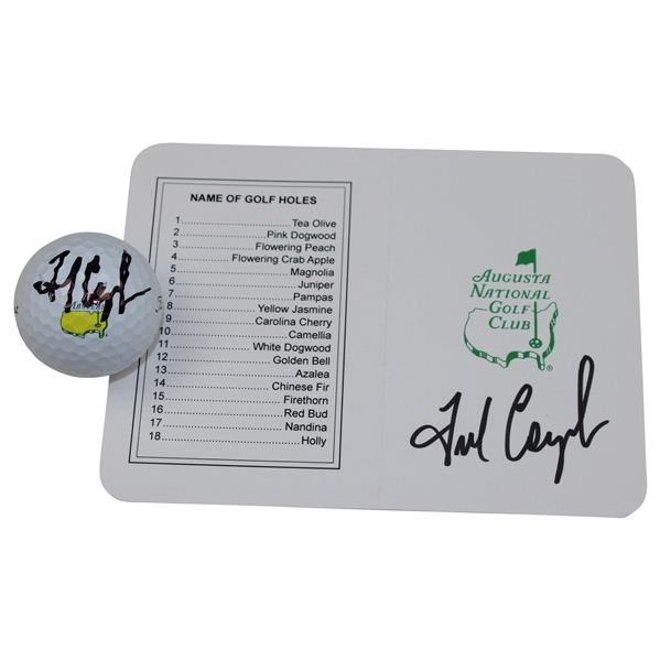 Fred Couples Signed Masters Logo Golf Ball & Augusta National Scorecard JSA ALOA