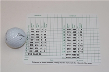 Fred Couples Signed Masters Logo Golf Ball & Augusta National Scorecard JSA ALOA