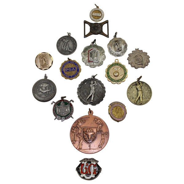 Sixteen (16) Various Medals, Pins, Medallions inc. Patriot Inv, Oahu, Metropolitan, Wigwam CC & more