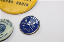 Eight (8) Various Contestant Ribbons & Badges inc. PGA Championship, Glen Campbell Open & more