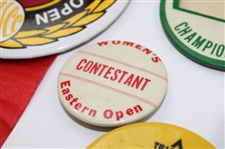 Eight (8) Various Contestant Ribbons & Badges inc. PGA Championship, Glen Campbell Open & more