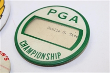 Eight (8) Various Contestant Ribbons & Badges inc. PGA Championship, Glen Campbell Open & more