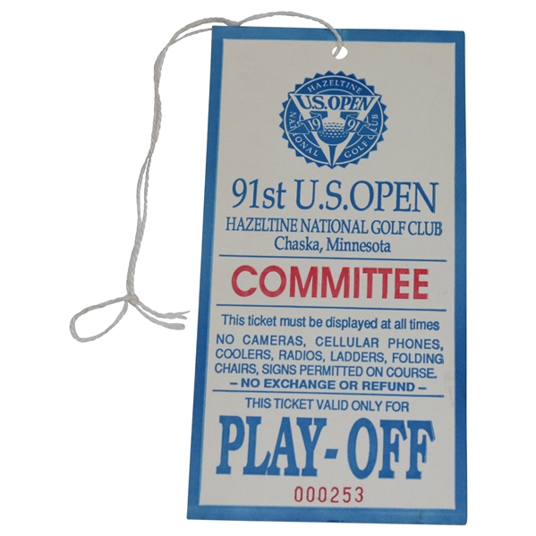1991 U. S. Open at Hazeltine Playoff Ticket