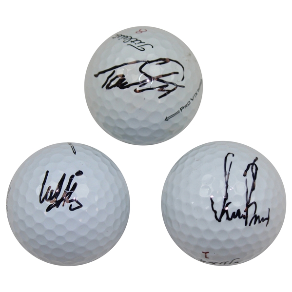 Tommy Fleetwood, Ludvig Aberg & Sam Burns Signed Golf Balls JSA ALOA