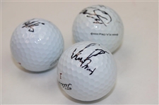 Tommy Fleetwood, Ludvig Aberg & Sam Burns Signed Golf Balls JSA ALOA