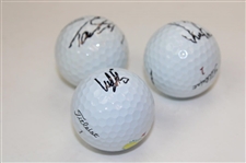Tommy Fleetwood, Ludvig Aberg & Sam Burns Signed Golf Balls JSA ALOA