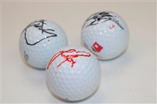 Xander Schauffele, Justin Rose & Rickie Fowler Signed Golf Balls JSA ALOA