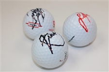 Xander Schauffele, Justin Rose & Rickie Fowler Signed Golf Balls JSA ALOA