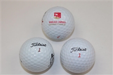 Xander Schauffele, Justin Rose & Rickie Fowler Signed Golf Balls JSA ALOA