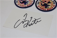 Tom Kite Signed 1992 Sports Illustrated & 3x5 Card w/Pairing Sheets, Ball Marker & Patches JSA ALOA