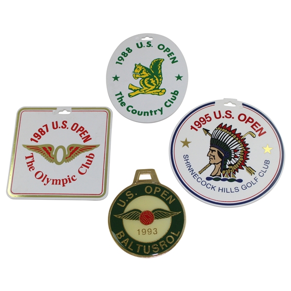 1987, 1988, 1993 & 1995 US Open Championship Bag Tags