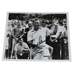 Arnold Palmer Signed Post-Swing Black & White Photo JSA ALOA