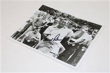 Arnold Palmer Signed Post-Swing Black & White Photo JSA ALOA
