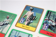 Curtis Strange (x2), Jay Haas (x2) & Ray Floyd (x2) Signed 1981 & 1982 Donruss Cards JSA ALOA