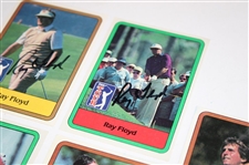 Curtis Strange (x2), Jay Haas (x2) & Ray Floyd (x2) Signed 1981 & 1982 Donruss Cards JSA ALOA