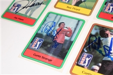 Curtis Strange (x2), Jay Haas (x2) & Ray Floyd (x2) Signed 1981 & 1982 Donruss Cards JSA ALOA
