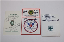 Tony Jacklin, Jerry Pate & Patty Sheehan Signed Hazeltine, AAC & Oakmont Scorecards JSA ALOA 