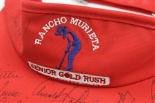 Palmer, Player & (6) Others Signed Rancho Murieta Senior Gold Rush Red Visor JSA ALOA