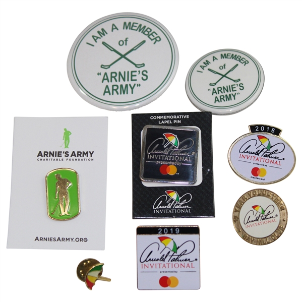Eight (8) Arnold Palmer Invitational Commemorative Pins