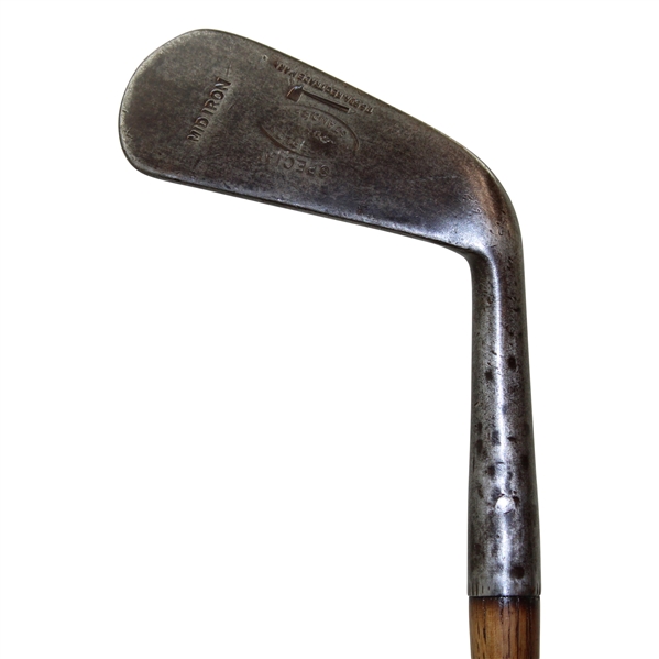 Tom Stewart Auchterlonie Standard Special Smooth Face Mid Iron w/Shaft Stamp