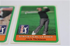 Two (2) Jack Nicklaus 1981 PGA Donruss Rookie & Statistical Leader Cards