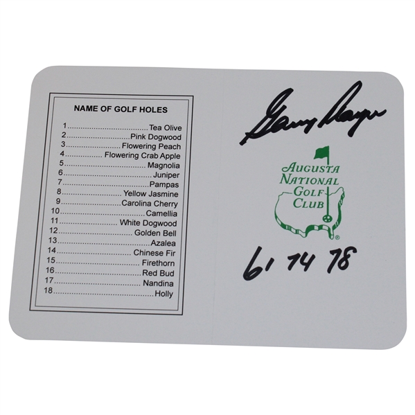 Gary Player Signed Augusta National Scorecard w/Years Won JSA ALOA