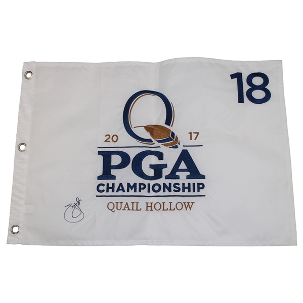 Jim Furyk Signed 2017 PGA Championship at Quail Hollow Embroidered Flag JSA ALOA